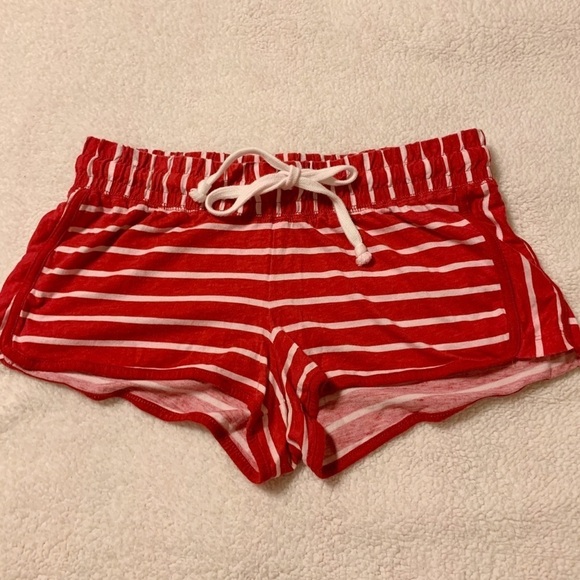 Cozy Zoe Red & White Striped Pajama Shorts - Picture 1 of 7
